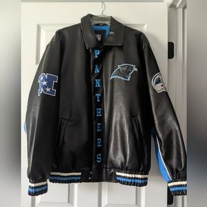 SOLD Authentic NFL Carolina Panthers Leather Men's Jacket/Coat - Medium